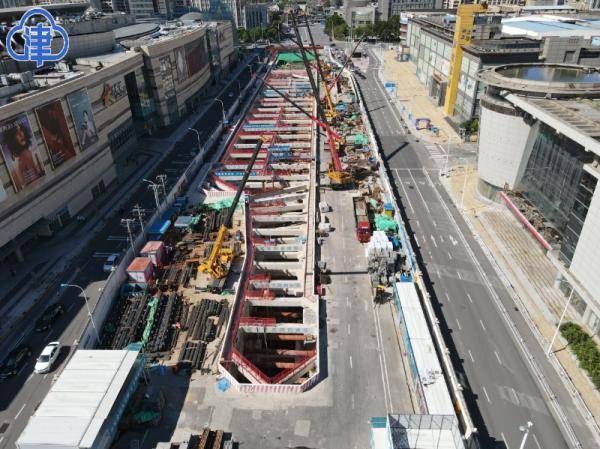 天津地铁7号线鼓楼站南侧主体结构顺利封顶