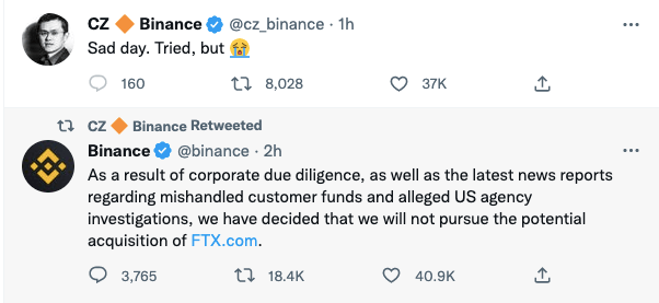 币圈雷曼时刻：头部交易所FTX轰然倒塌，币安1天后宣布终止收购