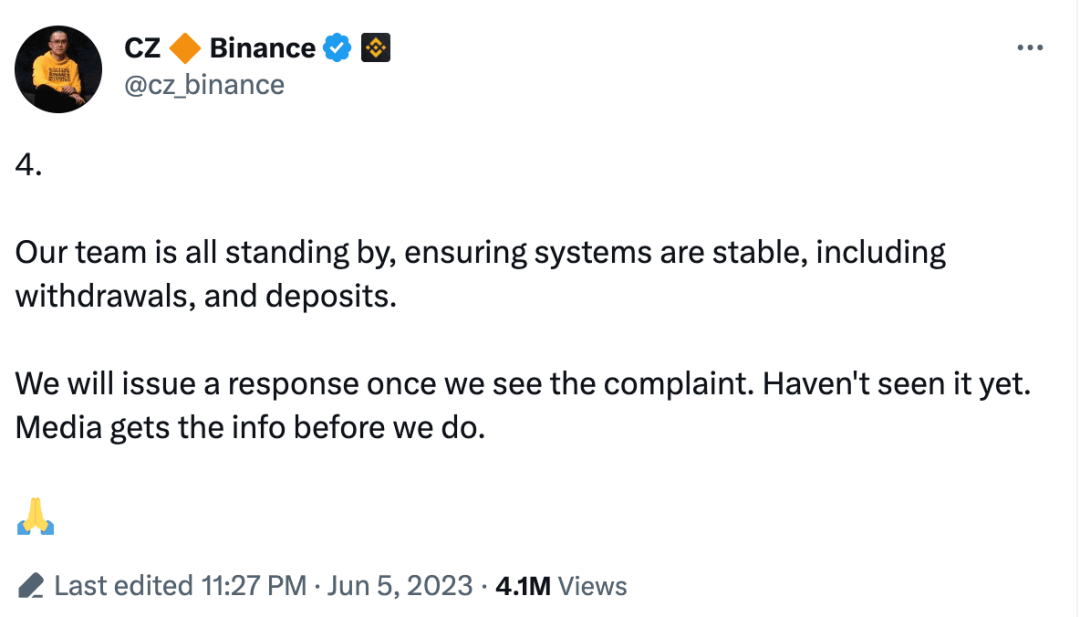 币圈巨震<strong></p>
<p>币安网</strong>!美国证监会起诉币安、赵长鹏