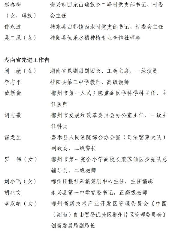 中共湖南省委湖南省人民政府关于表彰湖南省劳动模范和先进工作者的决定