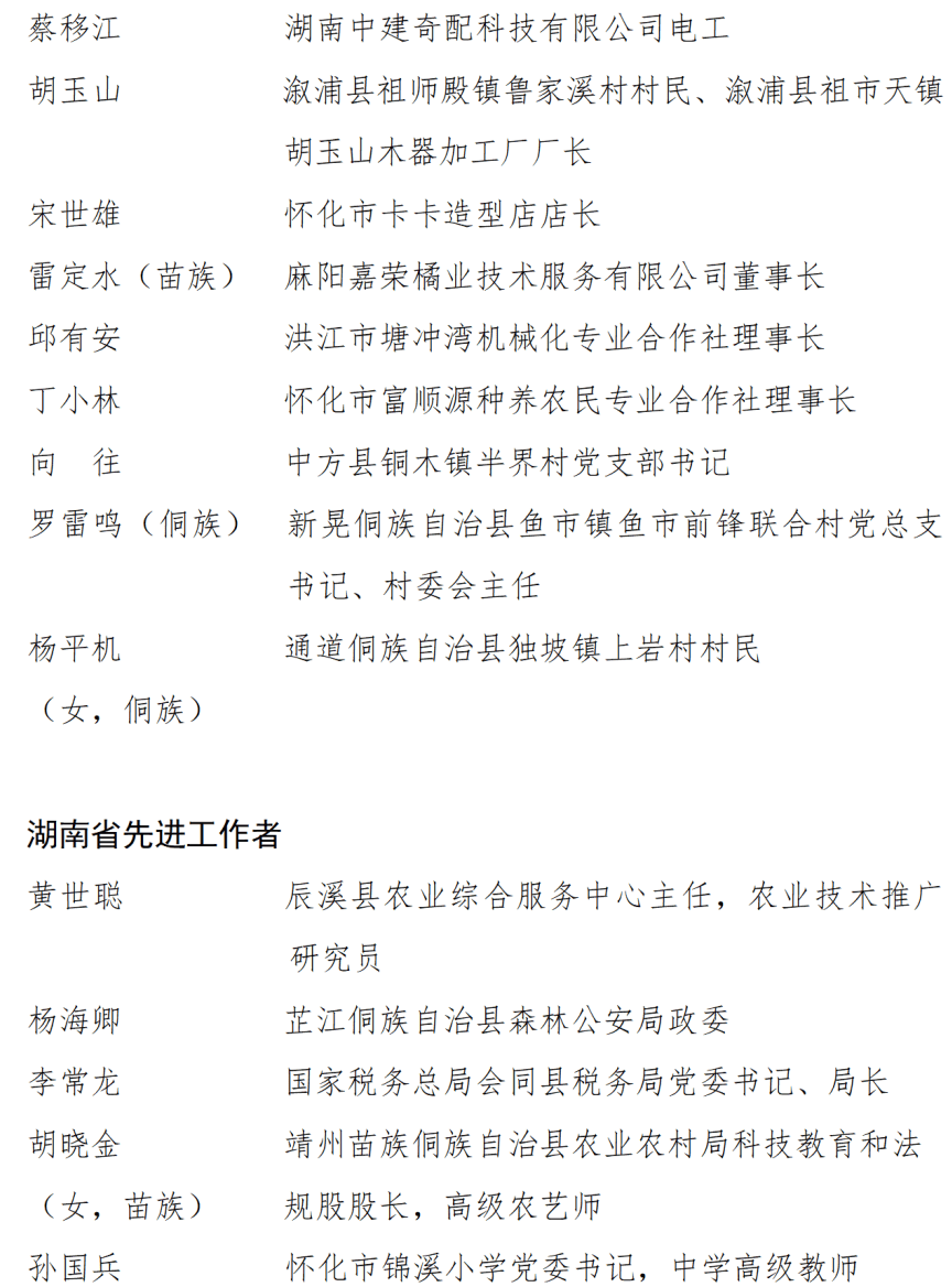 中共湖南省委湖南省人民政府关于表彰湖南省劳动模范和先进工作者的决定